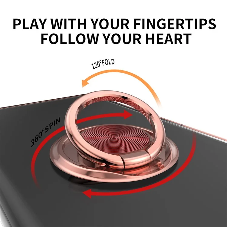 Для Iphone 16 Pro Case Aclelplating Kickstand TPU Tpu Cople Magnetic Car Mount - Розовое Золото