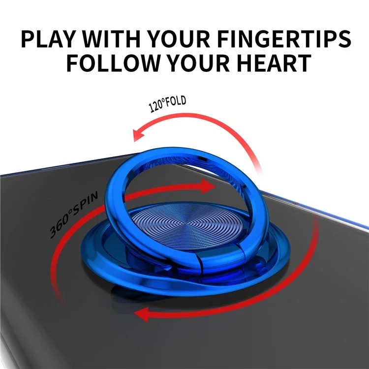 For iPhone 16 Case Electroplating Kickstand TPU Phone Cover Magnetic Car Mount - Blue