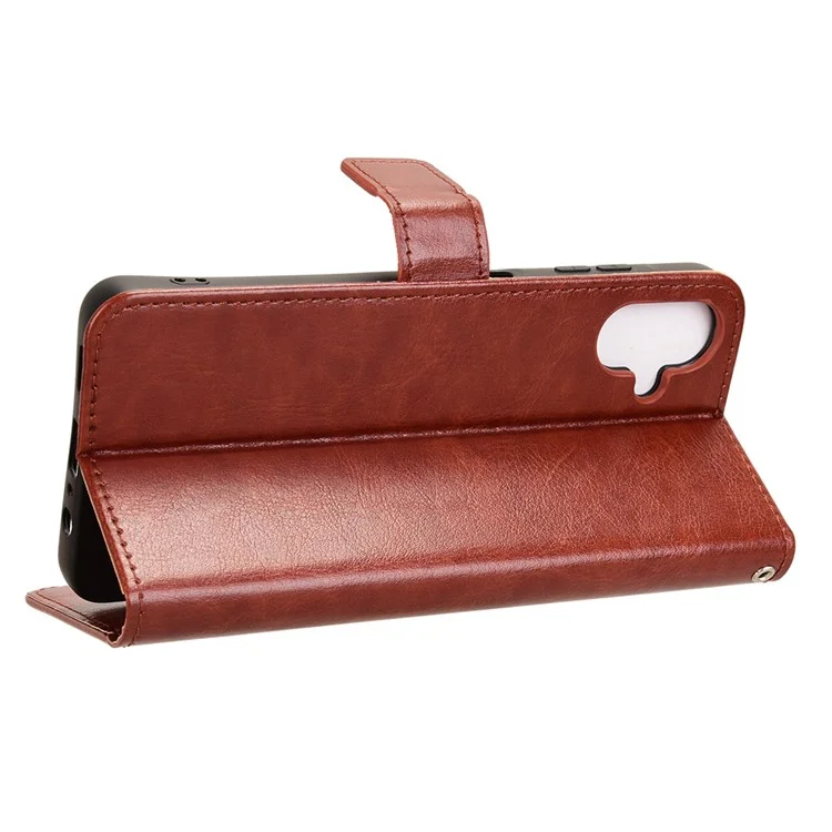 Für Samsung Galaxy A06 Case Crazy Horse Textur PU-Leder Telefongeldbörse - Braun
