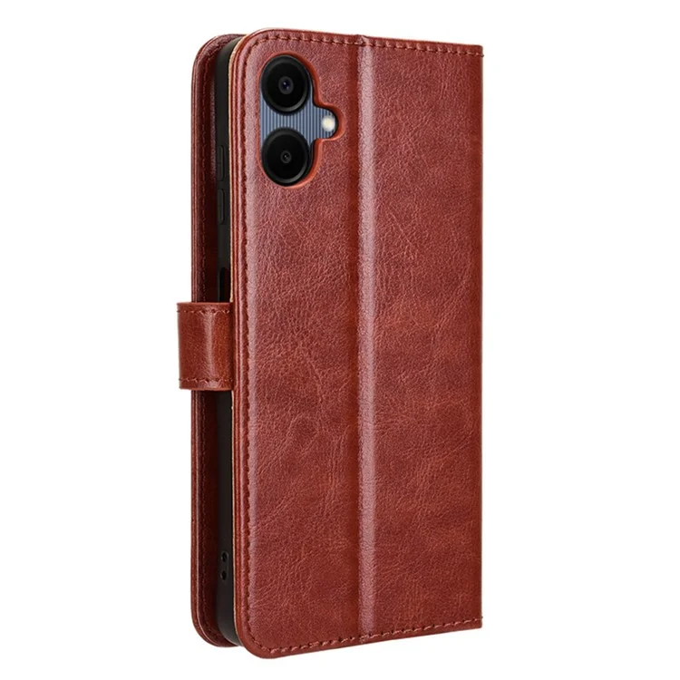 Für Samsung Galaxy A06 Case Crazy Horse Textur PU-Leder Telefongeldbörse - Braun