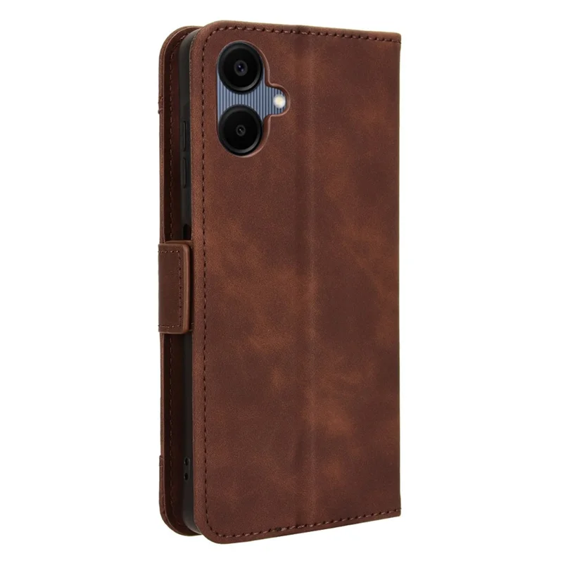 For Samsung Galaxy A06 4G / A06 5G Leather Case Phone Wallet Cover with Multiple Card Slots - Brown