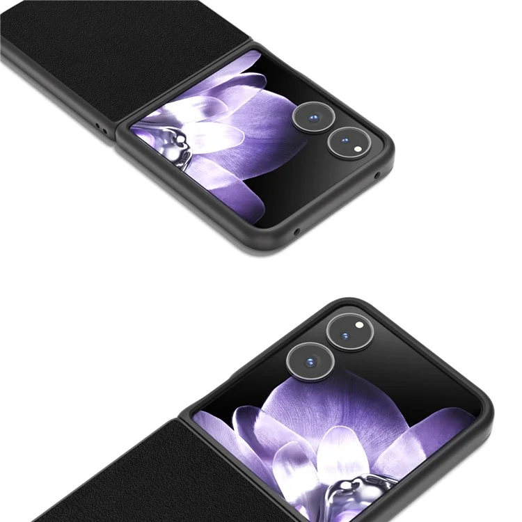Abiel For Xiaomi Mix Flip 5G Case Case Anti-Scratch Подлинная Кожаная Кожаная Обложка Телефон - Черный