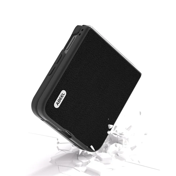 Abiel For Xiaomi Mix Flip 5G Case Case Anti-Scratch Подлинная Кожаная Кожаная Обложка Телефон - Черный