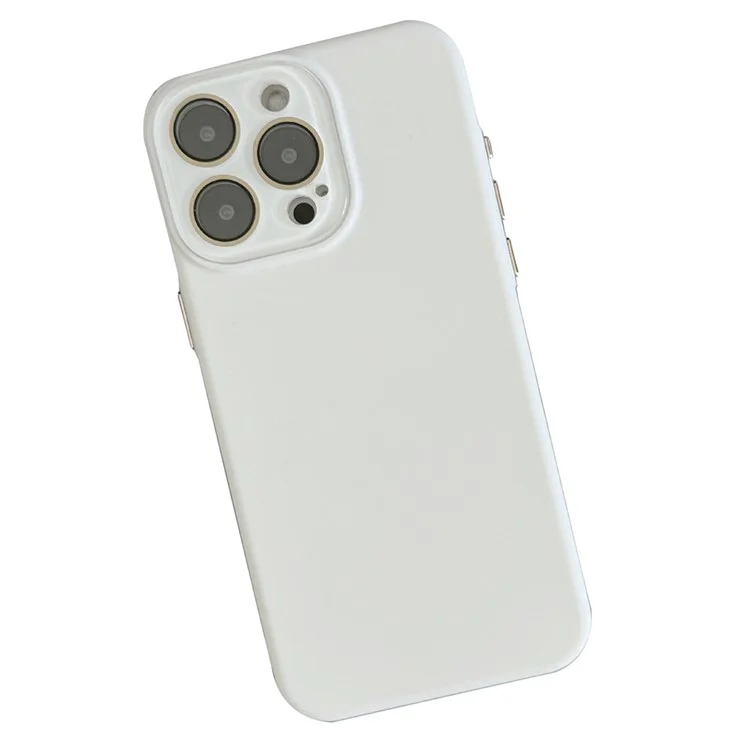 Per iPhone 15 Pro Custodia in silicone Skin-Touch Custodia protettiva con pellicola in vetro - Bianco