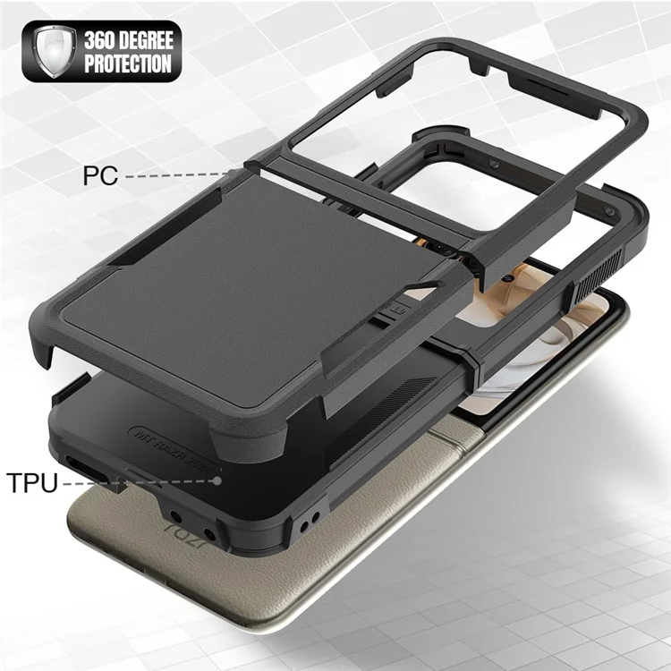 Для Motorola Razr 50 5G Case 2-в-1 Пк+tpu Shockper Phone Cope - Черный