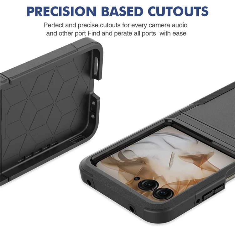Для Motorola Razr 50 5G Case 2-в-1 Пк+tpu Shockper Phone Cope - Черный