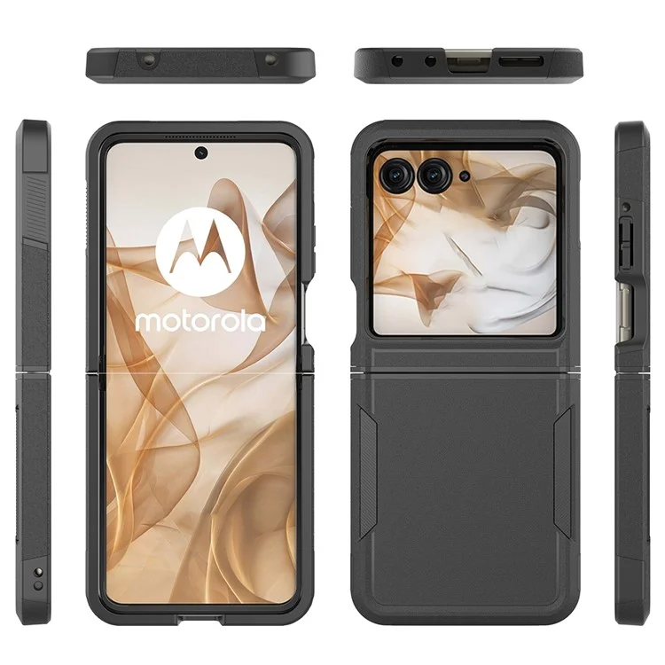 Для Motorola Razr 50 5G Case 2-в-1 Пк+tpu Shockper Phone Cope - Черный