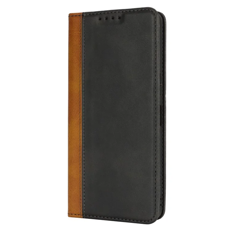 Para Sony Xperia 1 VI Case Tocio de Terneros 3 Ranuras Para Tarjetas Color Spiling Leather Telephip - Negro+amarillo