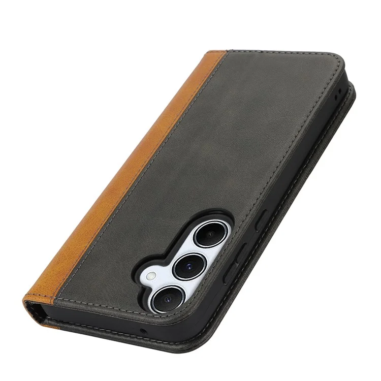 Pour Samsung Galaxy A55 5G Case Texture de Couleu - Noir + Jaune