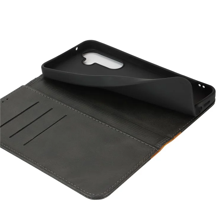 Pour Samsung Galaxy A55 5G Case Texture de Couleu - Noir + Jaune