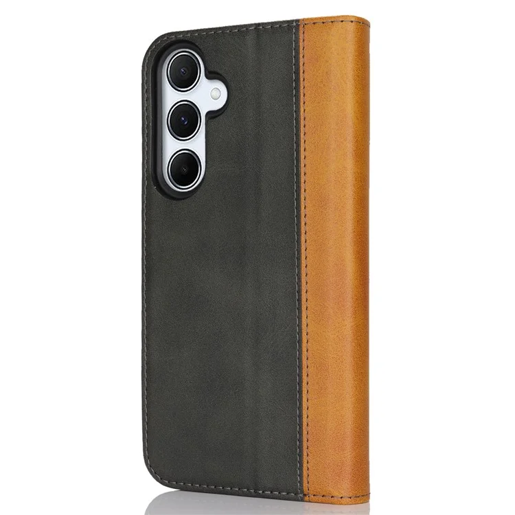 Pour Samsung Galaxy A55 5G Case Texture de Couleu - Noir + Jaune