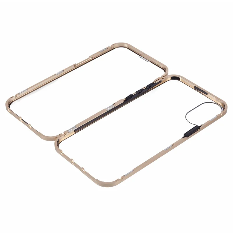 For iPhone 16 Case Magnetic Full Protection Clear Phone Cover - Gold