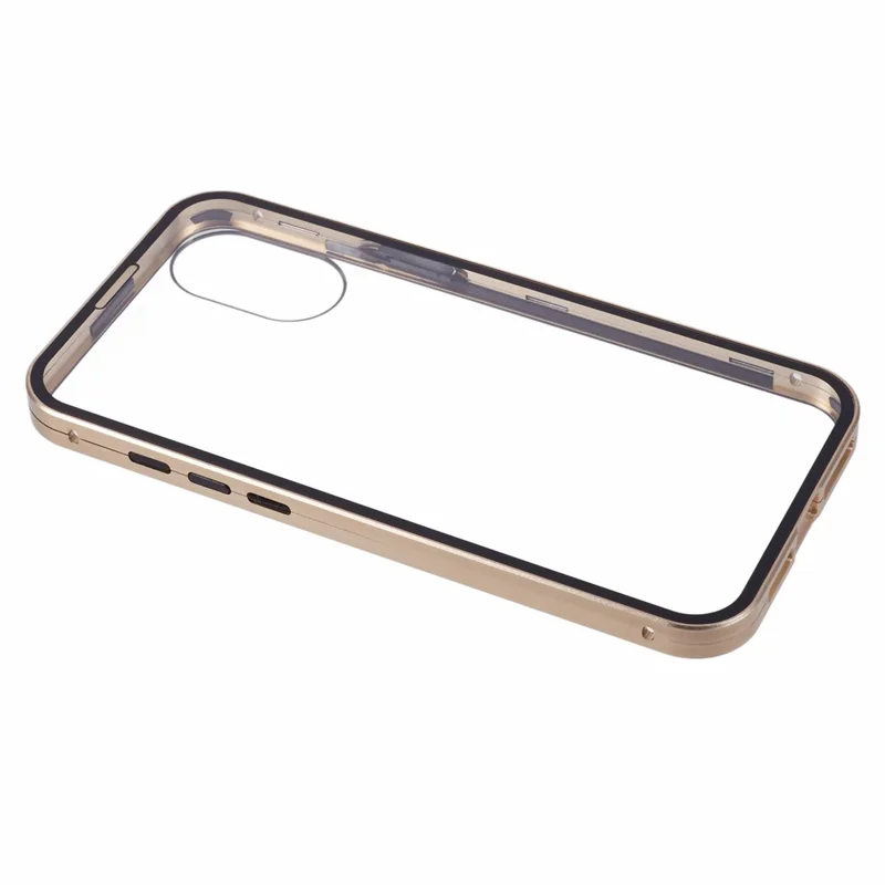 For iPhone 16 Case Magnetic Full Protection Clear Phone Cover - Gold