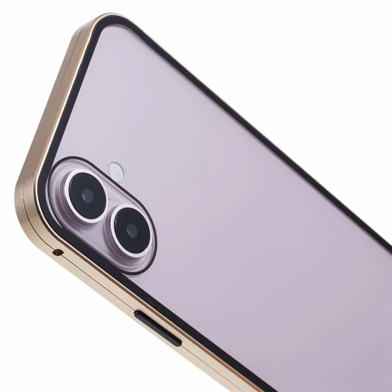 For iPhone 16 Plus Case Magnetic Full Protection Clear Phone Cover - Gold