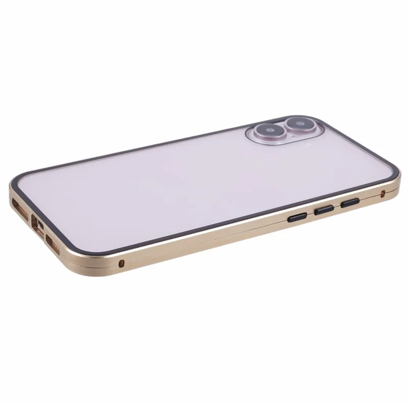 For iPhone 16 Plus Case Magnetic Full Protection Clear Phone Cover - Gold