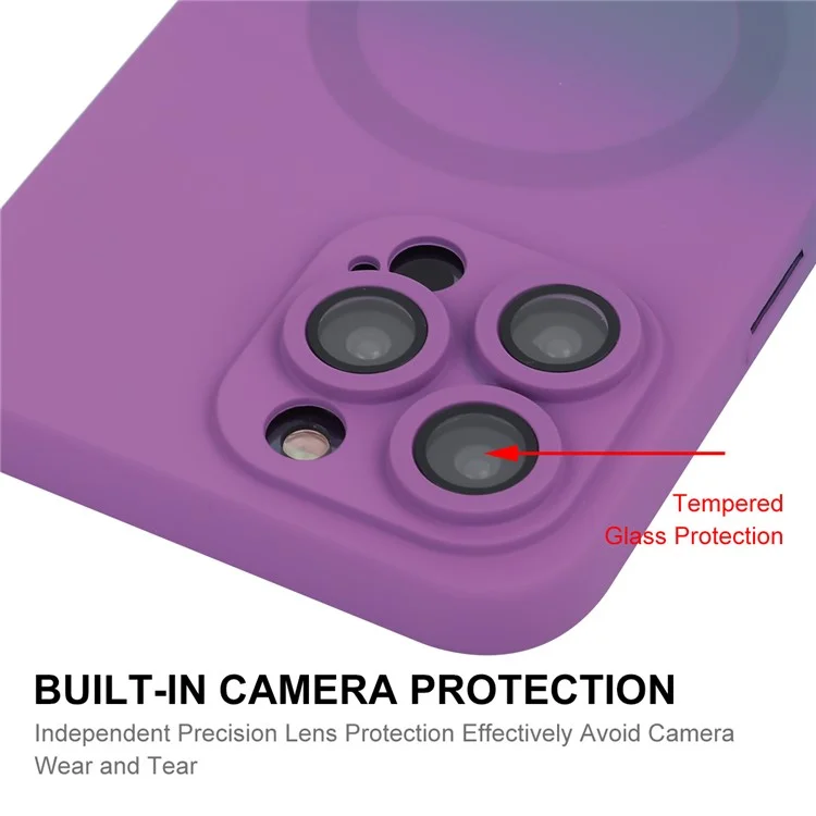 ENAKY HAT PRINCE For iPhone 16 Pro Max Case Silicone Cover Lens Protection - Purple+Blue
