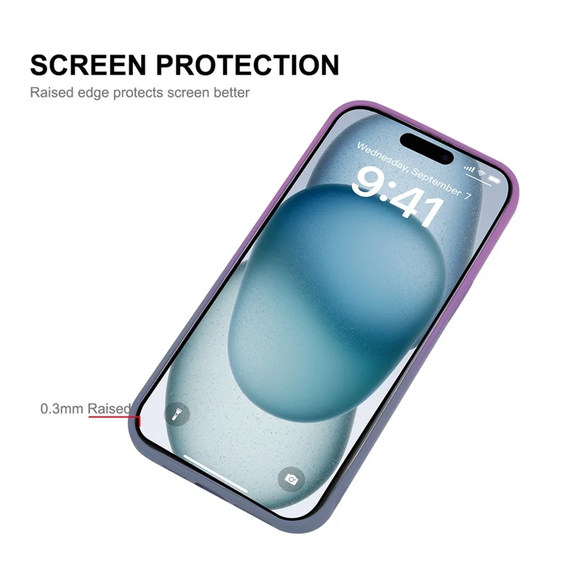 ENAKY HAT PRINCE Para iPhone 16 Pro Case Silicone Cover Lens Protection - Roxo+Azul