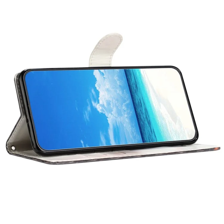 Para HMD Pulse+ Case PU Leather 3D Patrón de Imprenta de la Billetera de la Billetera de la Billetera - Búho
