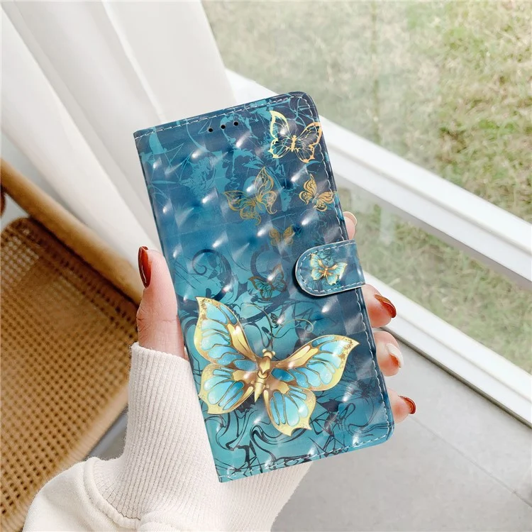 Para Samsung Galaxy A06 Case PU Leather 3D Patrón de Impresión Patrón de Imprenta Cover Del Teléfono - Mariposa