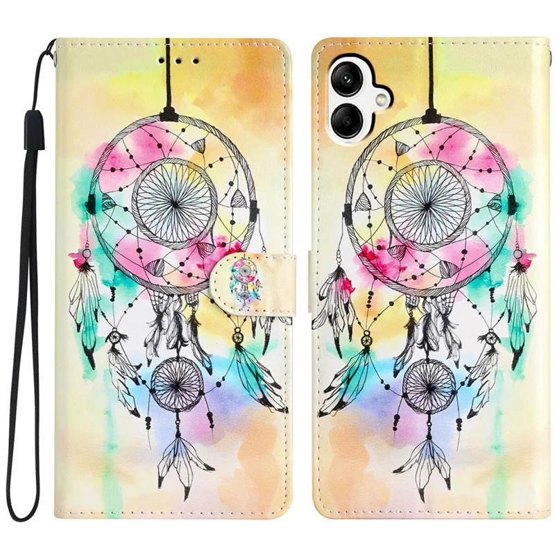 For Samsung Galaxy A06 4G Wallet Case PU Leather Pattern Printing Stand Phone Cover with Strap - Wind Chime