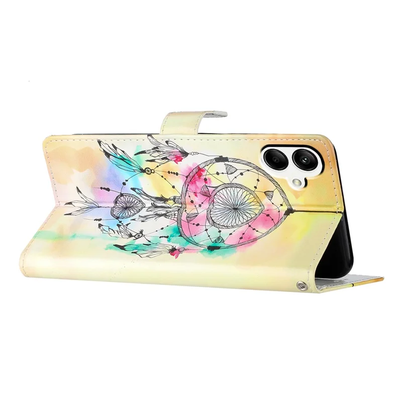 For Samsung Galaxy A06 4G Wallet Case PU Leather Pattern Printing Stand Phone Cover with Strap - Wind Chime