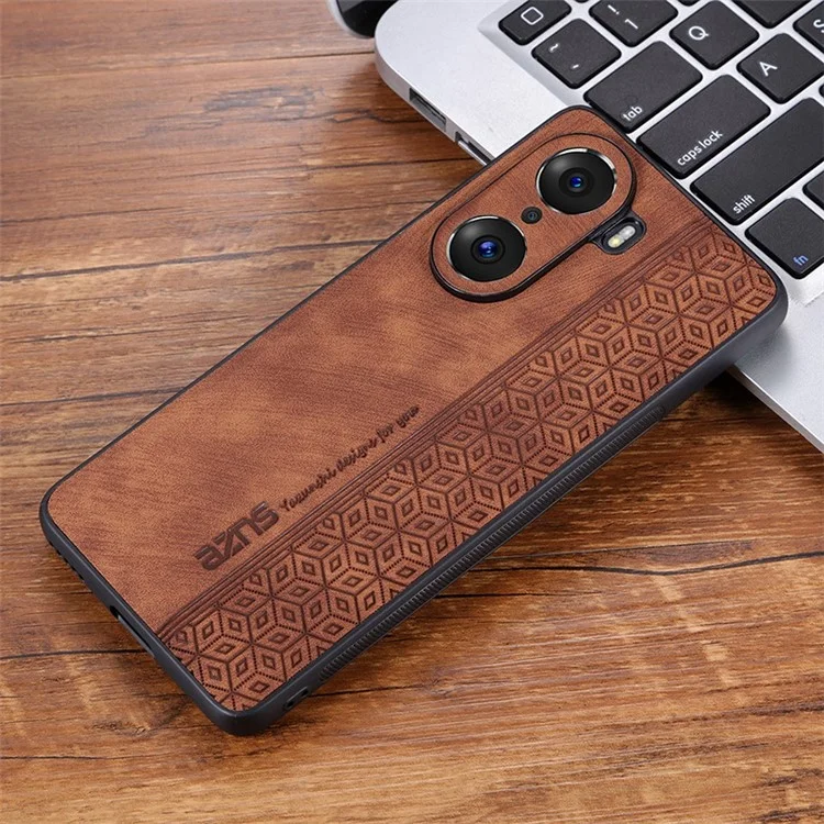 AZNS Für Ehren 60 TPU+PU Leder Telefonabdeckung Anti-schlupf-anti-kratzer-geprägter Muster Handy-hülle - Braun