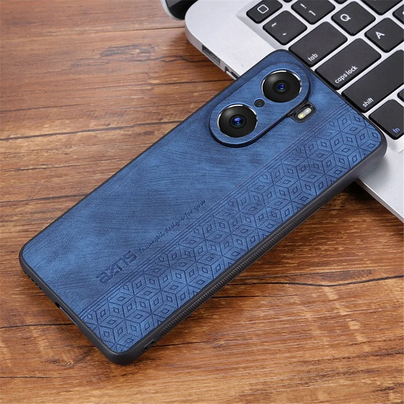 AZNS For Honor 60 TPU+PU Leather Phone Cover Anti-slip Anti-scratch Imprinted Pattern Cell Phone Case - Blue