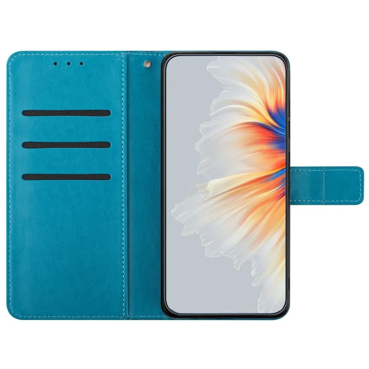 Para Samsung Galaxy A06 Case de Cuero Con Ranuras Para Tarjetas Mandala Patrón de Portada de la Cubierta Del Teléfono - Azul