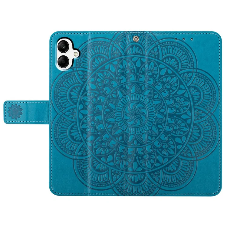 Para Samsung Galaxy A06 Case de Cuero Con Ranuras Para Tarjetas Mandala Patrón de Portada de la Cubierta Del Teléfono - Azul