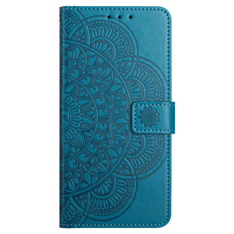 Para Samsung Galaxy A06 Case de Cuero Con Ranuras Para Tarjetas Mandala Patrón de Portada de la Cubierta Del Teléfono - Azul