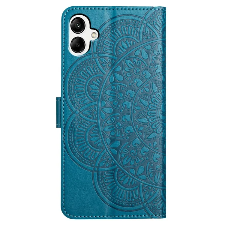 Para Samsung Galaxy A06 Case de Cuero Con Ranuras Para Tarjetas Mandala Patrón de Portada de la Cubierta Del Teléfono - Azul