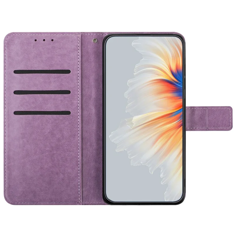 For Samsung Galaxy A16 5G / A16 4G Leather Case with Card Slots Mandala Pattern Phone Cover Stand - Purple