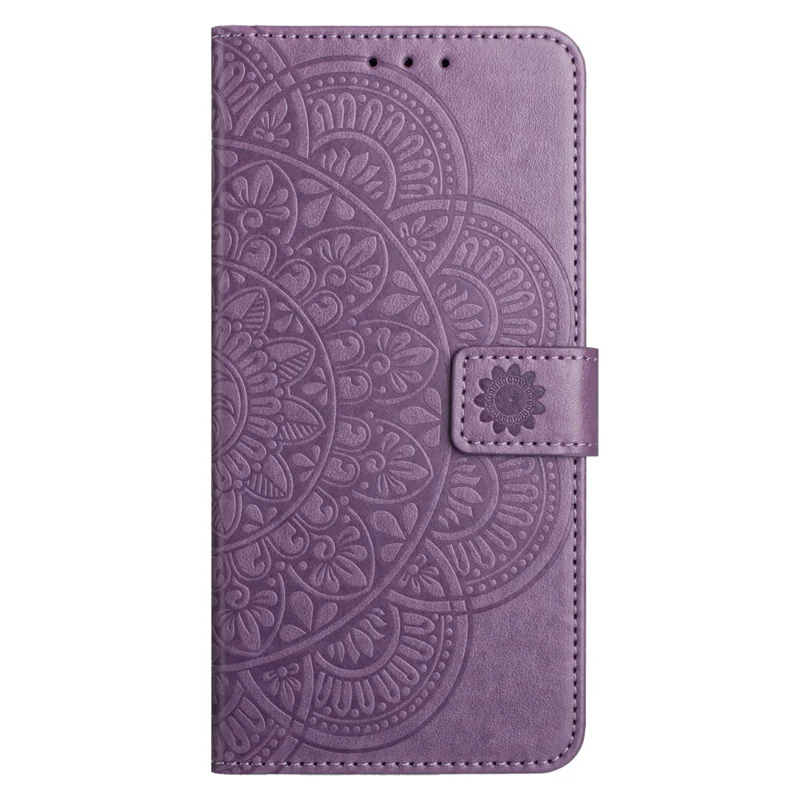 For Samsung Galaxy A16 5G / A16 4G Leather Case with Card Slots Mandala Pattern Phone Cover Stand - Purple