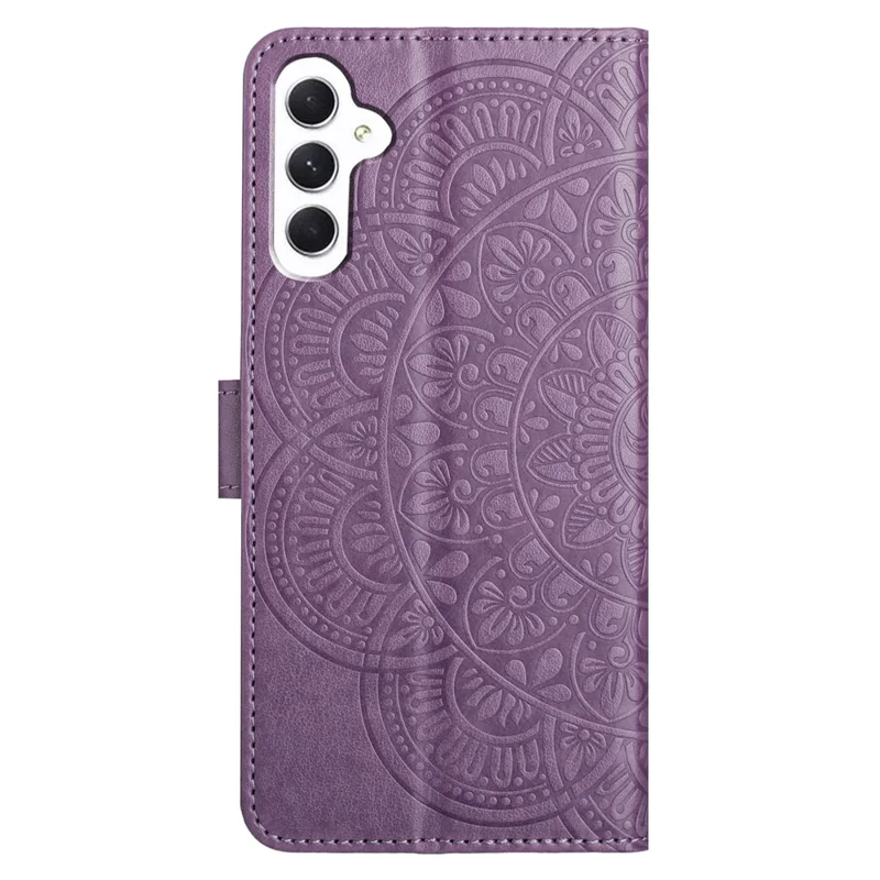 For Samsung Galaxy A16 5G / A16 4G Leather Case with Card Slots Mandala Pattern Phone Cover Stand - Purple
