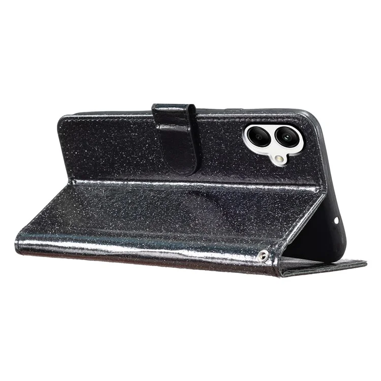 Для Samsung Galaxy A06 Case Case Blitter Antipratch Кожаная Крышка Телефона. - Черный