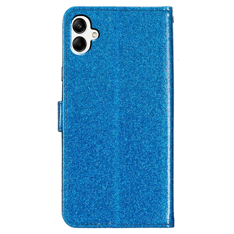 For Samsung Galaxy A06 4G Wallet Case Glitter Anti-Scratch Leather Phone Cover Stand - Blue