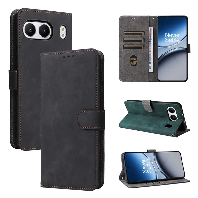 Per OnePlus Nord 4 Wallet Case RFID Blocking PU Leather Cover Stand View - Nero