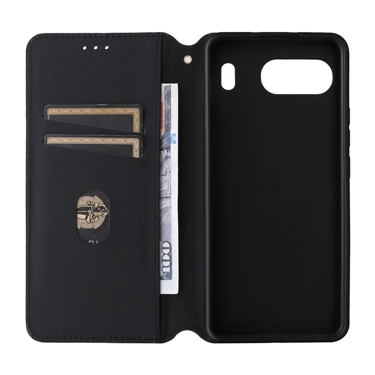 Per OnePlus Nord 4 Wallet Case Rhombus Imprinted Leather Phone Cover - Nero