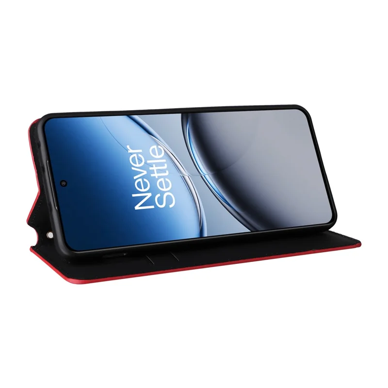 For OnePlus Nord 4 Wallet Case Rhombus Imprinted Leather Phone Cover - Red