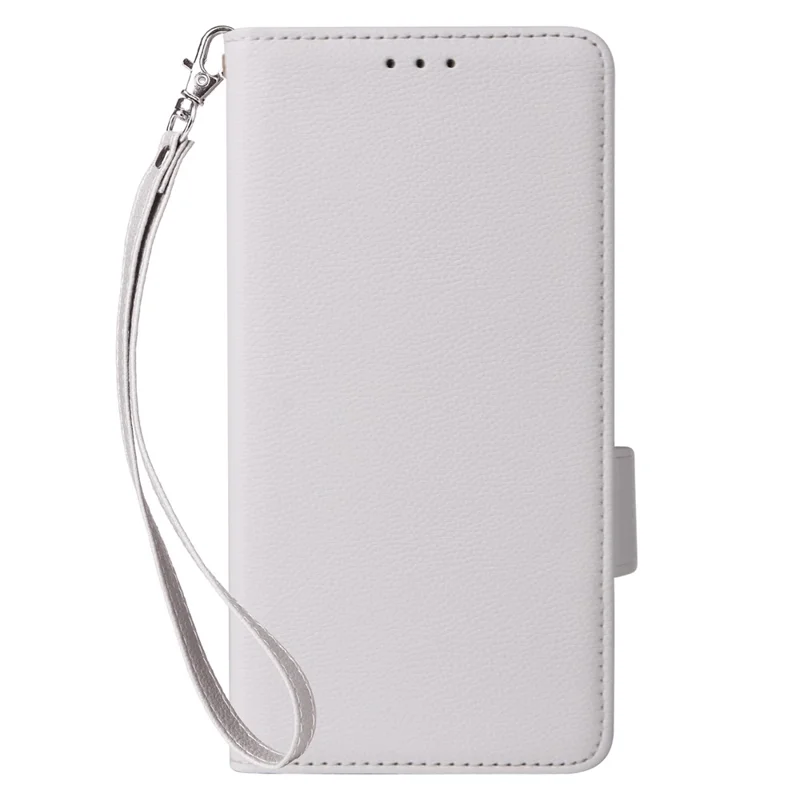 For OnePlus Nord 4 Case with Wrist Strap Litchi Texture PU Leather Wallet Phone Cover - White