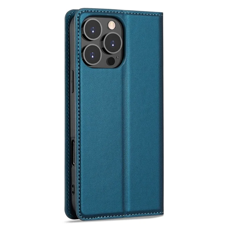 LC.IMEEKE L1 Series for iPhone 16 Pro Max Case PU Leather Wallet Stand Protective Phone Cover - Azul