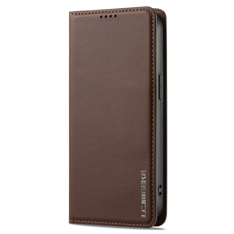 Lc. Serie Imeeke L1 Para Iphone 15 Plus Case PU Cuero de Cuero Soporte Protectora Tubo de Teléfono - Marrón