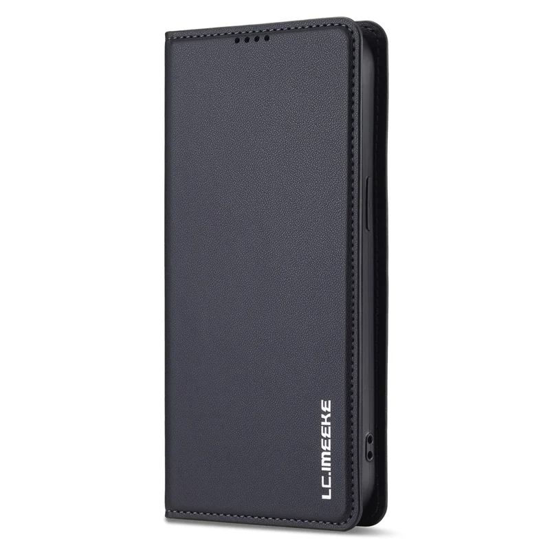 LC.IMEEKE L1 Series for iPhone 15 Pro Case PU Leather Wallet Stand Protective Phone Cover - Black