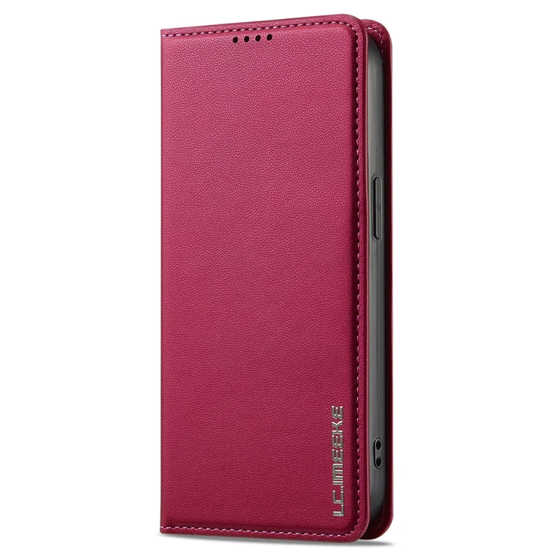 LC.IMEEKE L1 Series for iPhone 14 / 13 Case PU Leather Wallet Stand Protective Phone Cover - Red