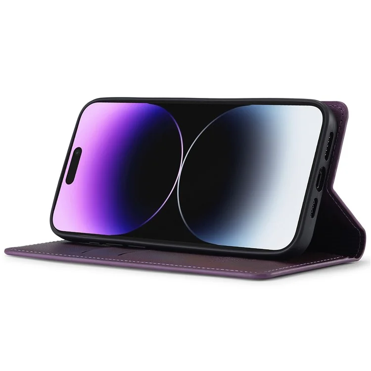 LC.IMEEKE L1-Serie für iPhone 14 Pro Case PU-Leder-Wallet-Stand Schutzhülle - Lila