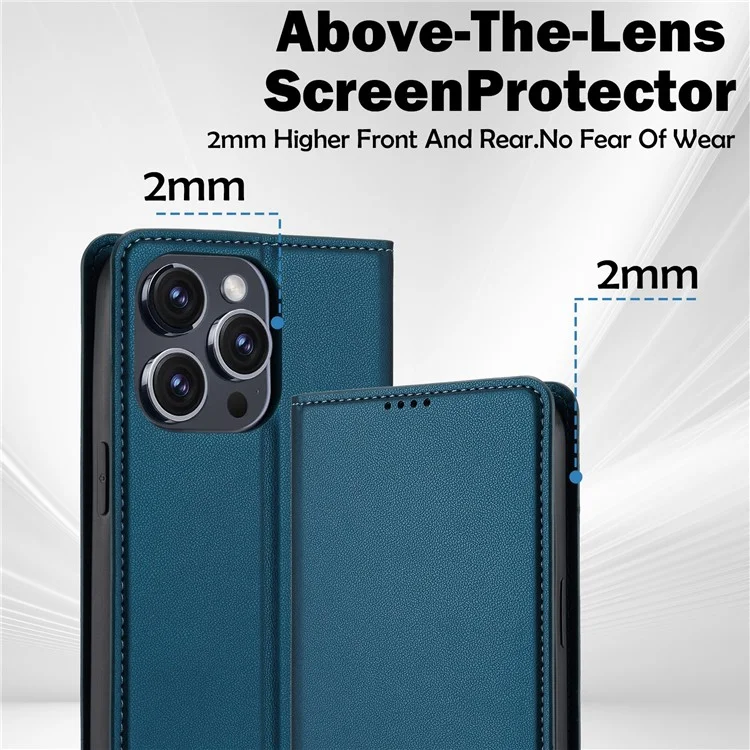 Lc. Série Imeeke L1 Pour Iphone 14 Pro Max Case de Protection du Support de Portefeuille en Cuir PU - Bleu
