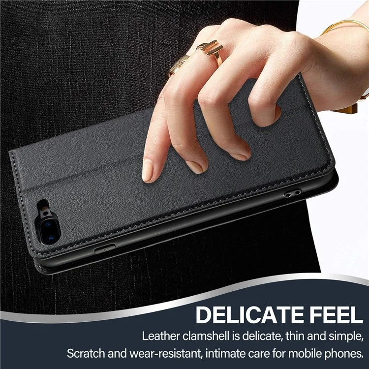 Lc. Série Imeeke L1 Pour Iphone 8 Plus / 7 Plus Couverture de Téléphone de Protection du Support de Portefeuille en Cuir PU pu pu - Noir