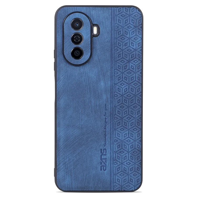 Azns Per Huawei Nova Y70 4G / Y70 Più 4G Coperchio di Protezione Del Telefono Protettivo Con Rivestimento in Pelle PU Exprinted PU - Blu