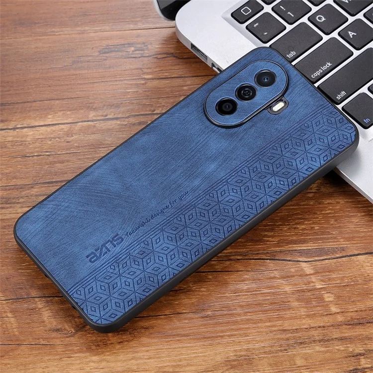 Azns Per Huawei Nova Y70 4G / Y70 Più 4G Coperchio di Protezione Del Telefono Protettivo Con Rivestimento in Pelle PU Exprinted PU - Blu