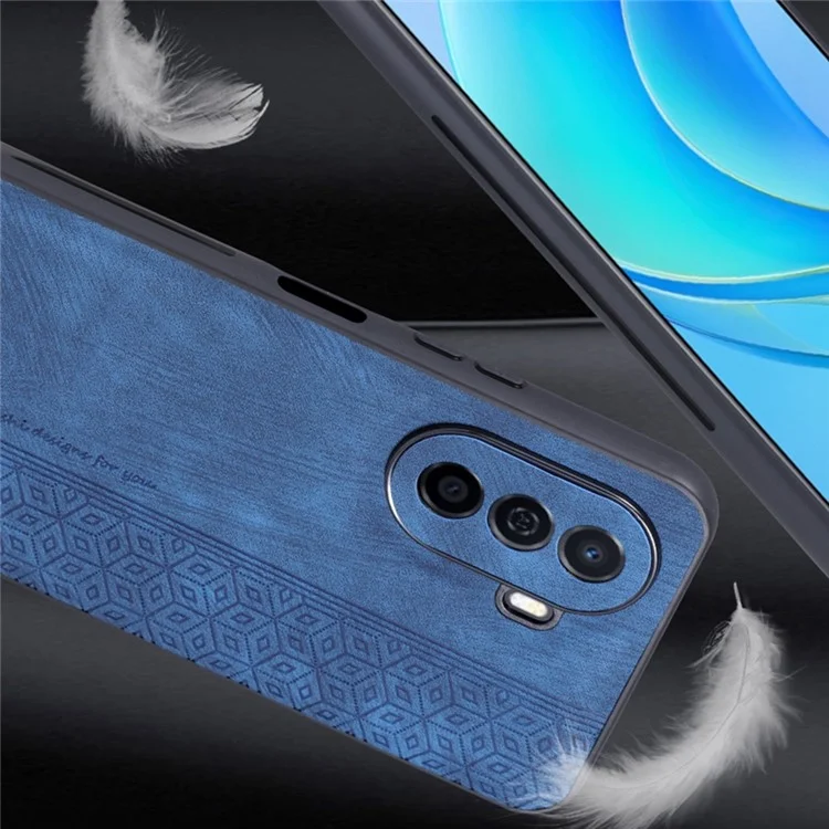 Azns Per Huawei Nova Y70 4G / Y70 Più 4G Coperchio di Protezione Del Telefono Protettivo Con Rivestimento in Pelle PU Exprinted PU - Blu